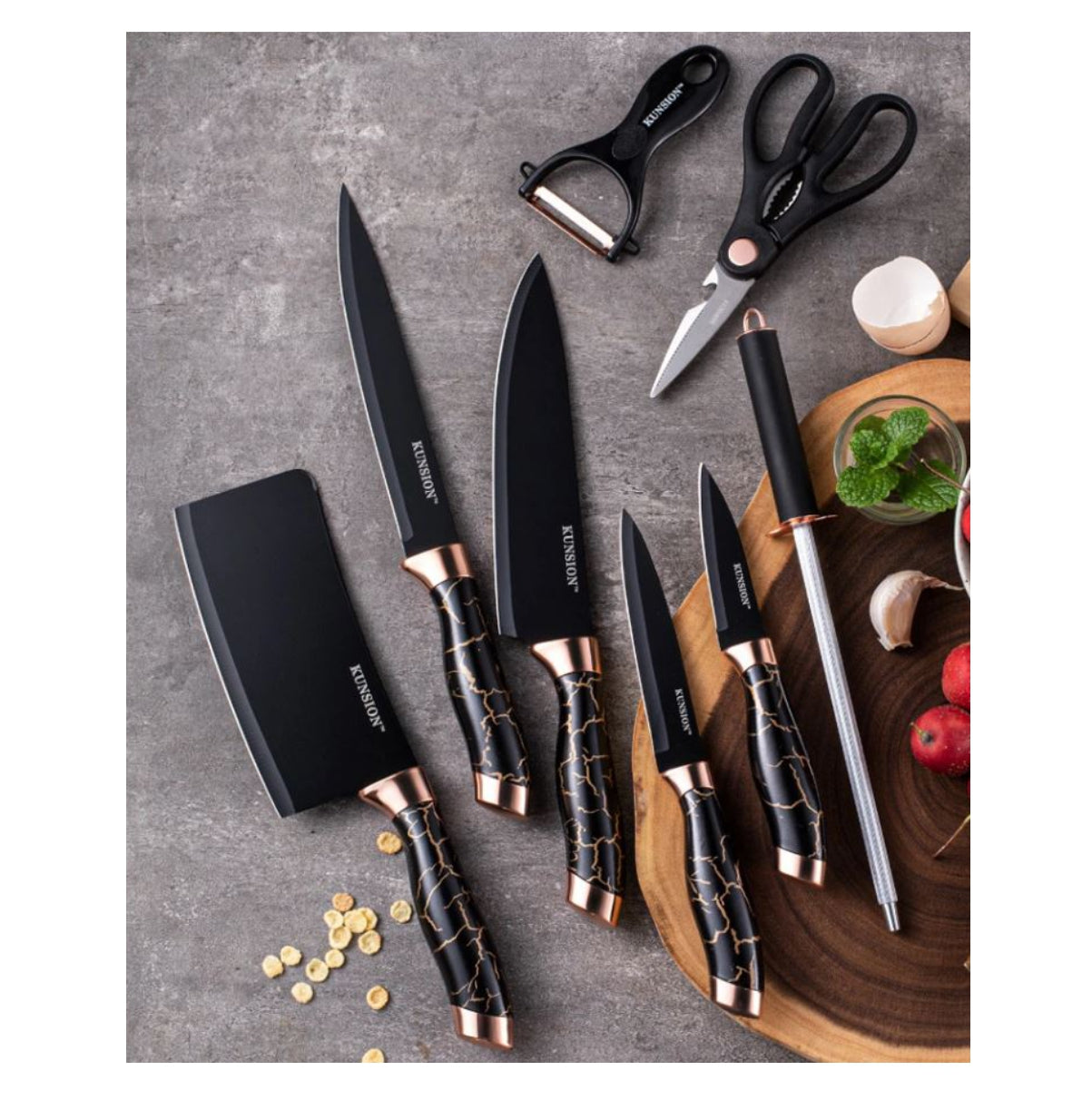 JUEGO DE 9 PIEZAS CUCHILLOS CHEF