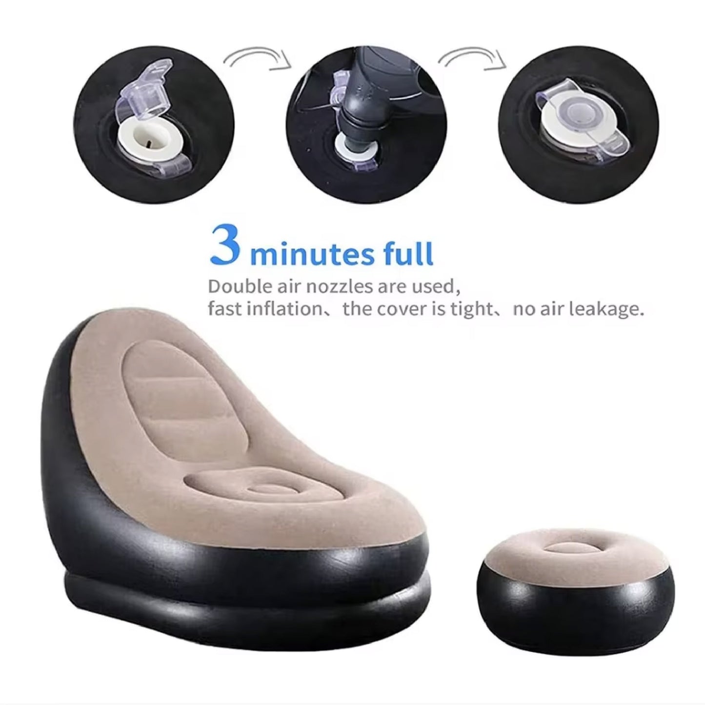 SILLON INFLABLE CON REPOSA PIES