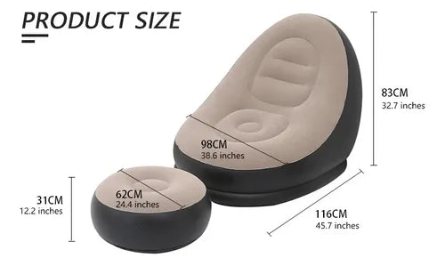 SILLON INFLABLE CON POSA PIES
