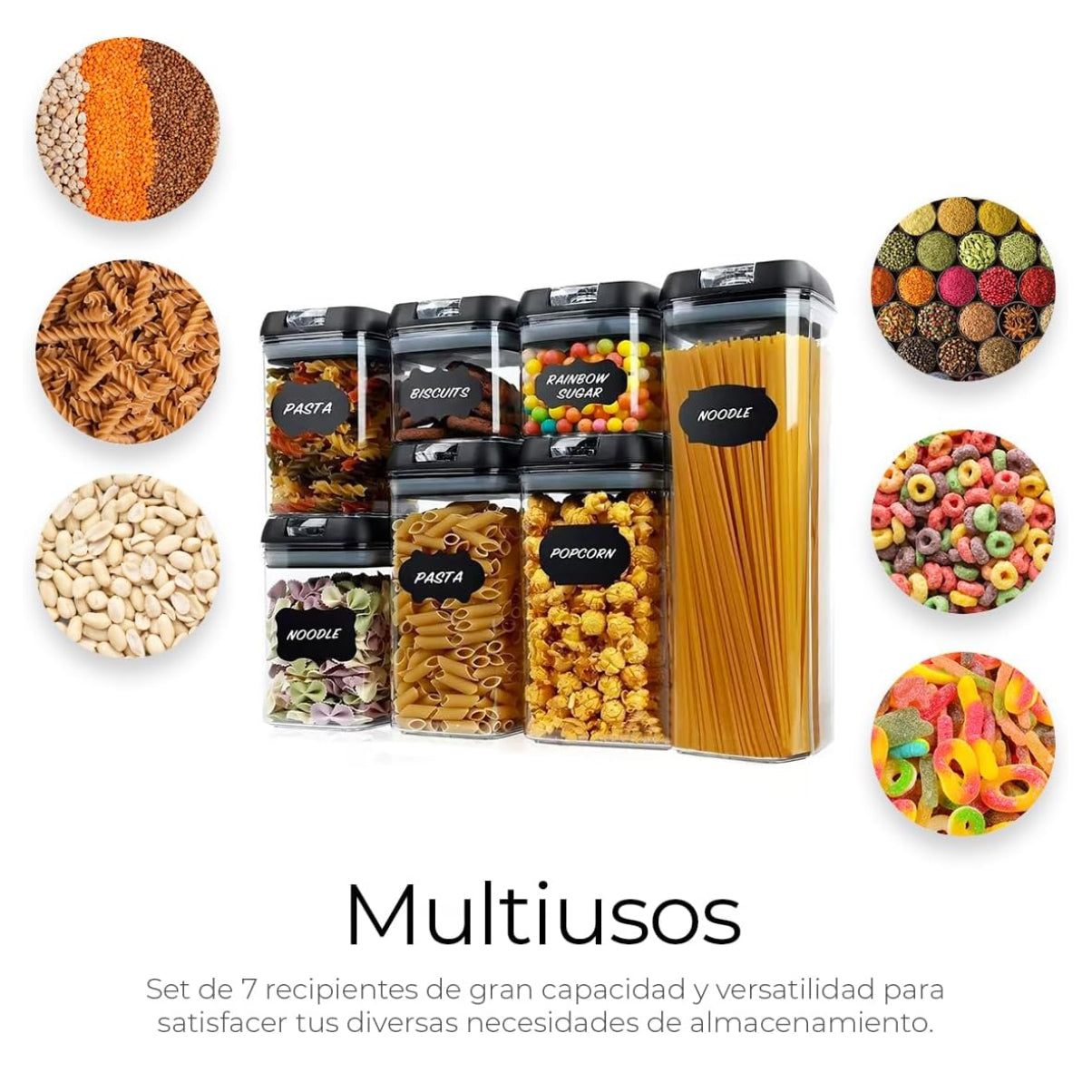 CONTENEDOR DE ALIMENTOS HERMETICOS X7 COCINA
