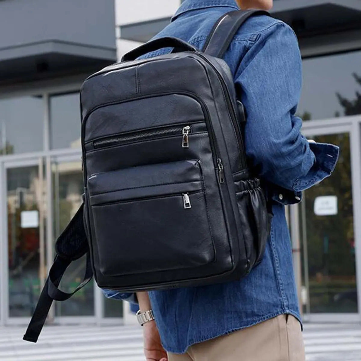 BOLSO EN CUERO PARA HOMBRE